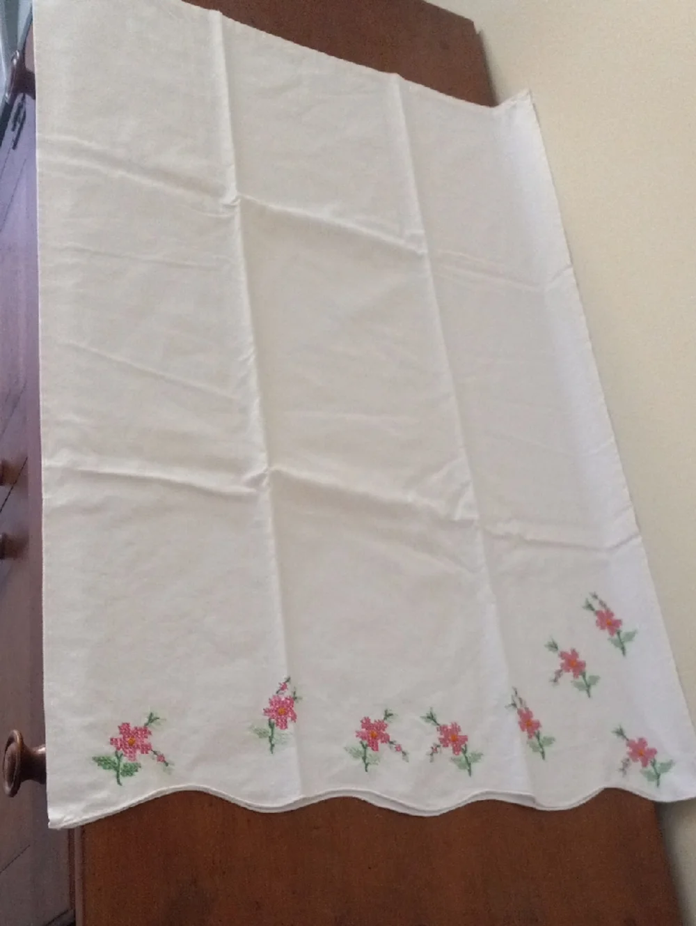 Dainty Pink Floral Embroiderd Pillowcase Set Standard Size
